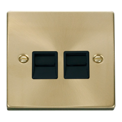 VPSB121BK Deco Twin Telephone Socket Outlet Master