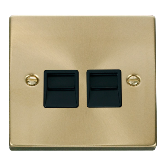 VPSB121BK Deco Twin Telephone Socket Outlet Master