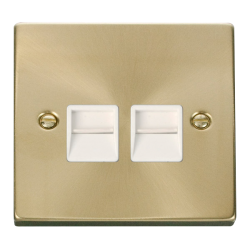 VPSB121WH Deco Twin Telephone Socket Outlet Master