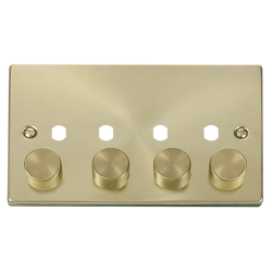 VPSB154PL Deco VPSB 4 GANG DOUBLE DIMMER PLATE & K