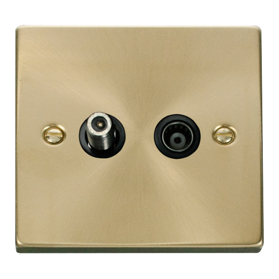 VPSB157BK Deco 1 Gang Satellite & Isolated Coaxial