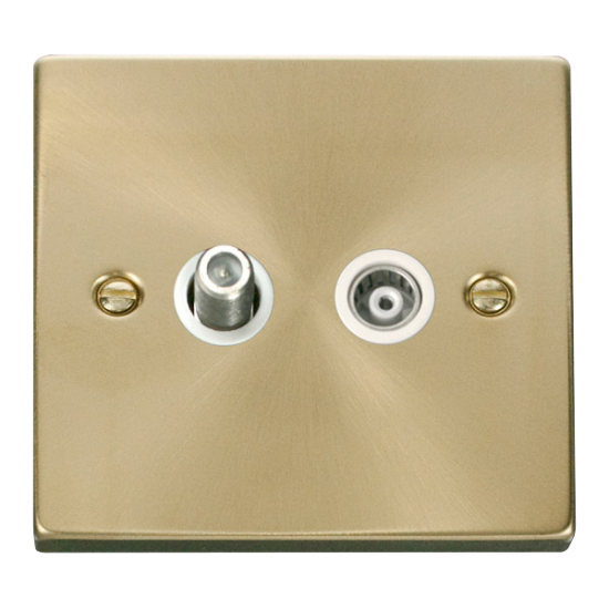 VPSB157WH Deco 1 Gang Satellite & Isolated Coaxial
