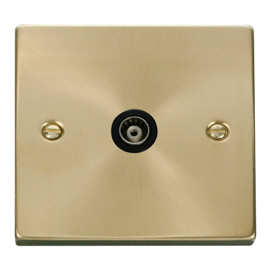 VPSB158BK Deco Single Isolated Coaxial Socket Outl