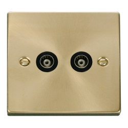 VPSB159BK Deco Twin Isolated Coaxial Socket Outlet