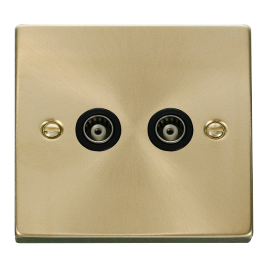 VPSB159BK Deco Twin Isolated Coaxial Socket Outlet