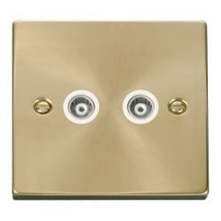 VPSB159WH Deco Twin Isolated Coaxial Socket Outlet