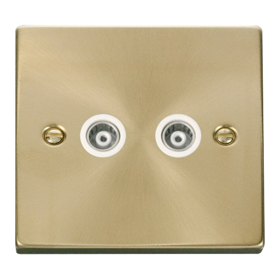 VPSB159WH Deco Twin Isolated Coaxial Socket Outlet