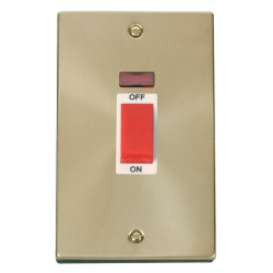 VPSB203WH Deco 2 Gang 45A DP Switch With Neon - Wh