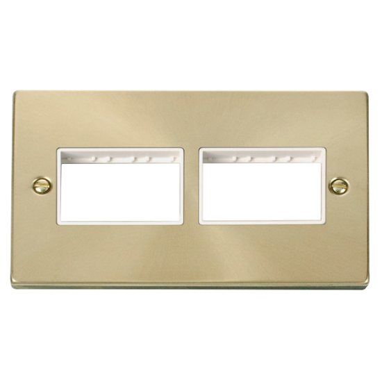 VPSB406WH Deco 2 Gang Plate (3 x 3) Aperture - Whi