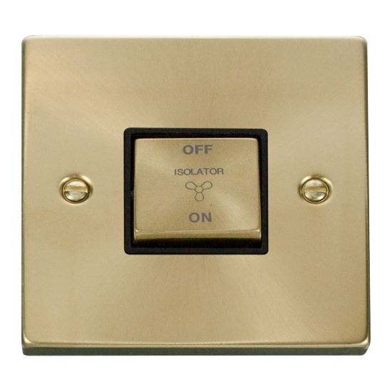 VPSB520BK Deco 10A 1 Gang 'Ingot' 3 Pole Fan Isola