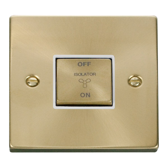 VPSB520WH Deco 10A 1 Gang 'Ingot' 3 Pole Fan Isola