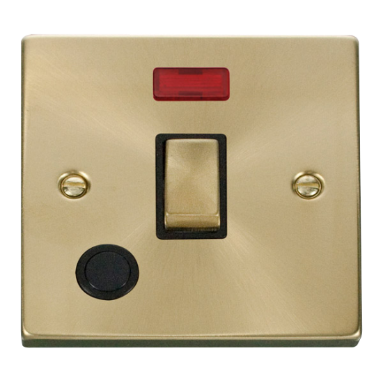 VPSB523BK Deco 20A 1 Gang DP 'Ingot' Switch With F