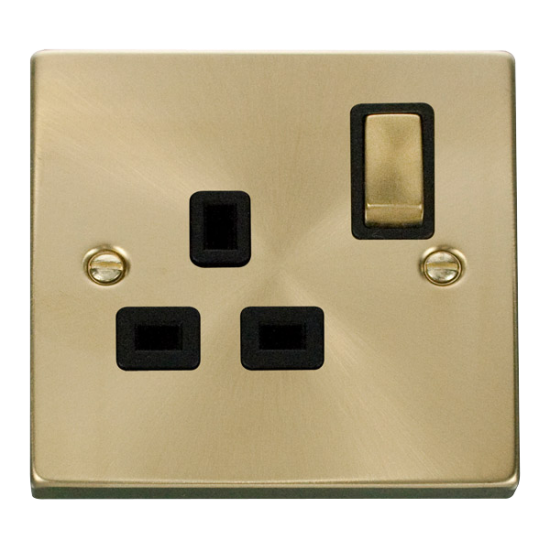 VPSB535BK Deco 1 Gang 13A DP 'Ingot' Switched Sock