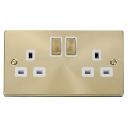 VPSB536WH Deco 2 Gang 13A DP 'Ingot' Switched Sock