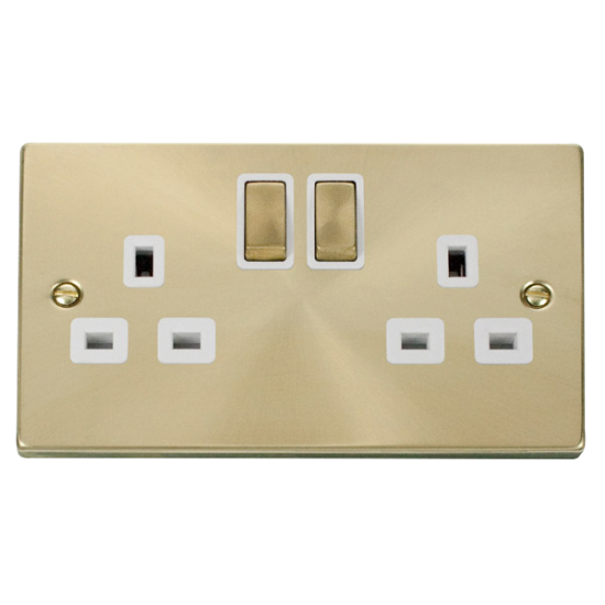 VPSB536WH Deco 2 Gang 13A DP 'Ingot' Switched Sock