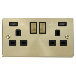 VPSB580BK Deco 13A Ingot 2 Gang Switched Sockets W