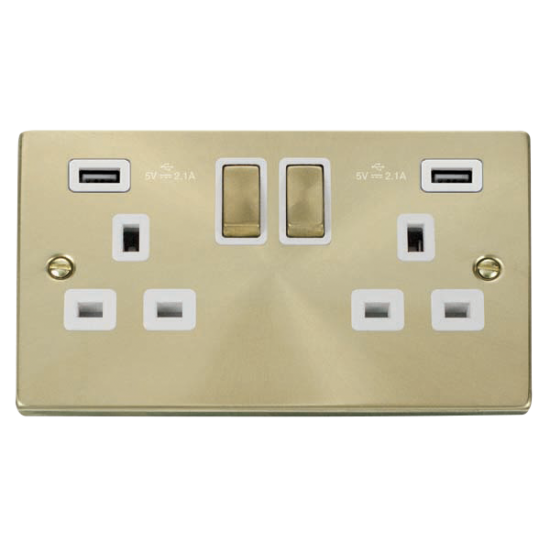 VPSB580WH Deco 13A Ingot 2 Gang Switched Sockets W