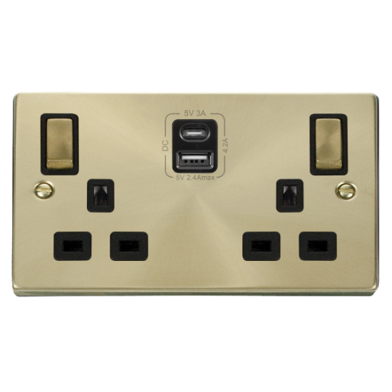 VPSB586BK Deco 2G 13A SW SKT 4.2A A&C USB INGOT VP