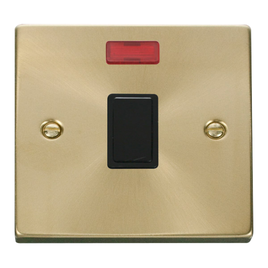 VPSB623BK Deco 20A 1 Gang DP Switch + Neon - Black