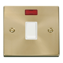 VPSB623WH Deco 20A 1 Gang DP Switch + Neon - White