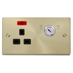 VPSB655BK Deco 13A 1G DP LOCKABLE SKT W NEON DECO