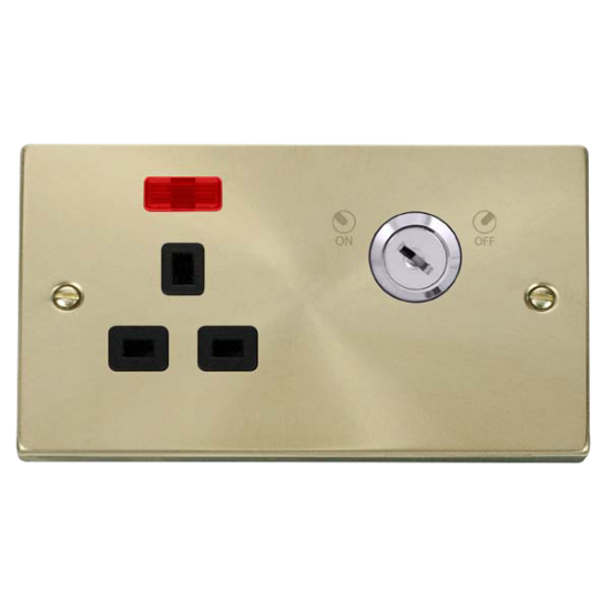 VPSB655BK Deco 13A 1G DP LOCKABLE SKT W NEON DECO