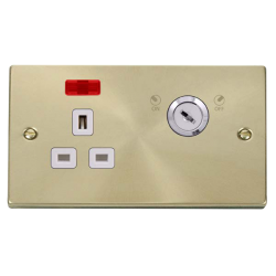 VPSB655WH Deco 13A 1G DP LOCKABLE SKT W NEON DECO