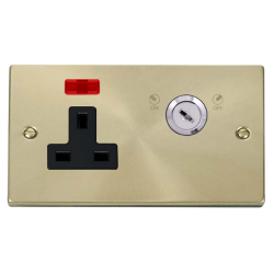 VPSB675BK Deco 13A 1 Gang DP Key Lockable Socket W