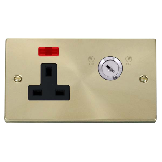 VPSB675BK Deco 13A 1 Gang DP Key Lockable Socket W