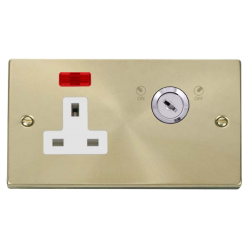 VPSB675WH Deco 13A 1 Gang DP Key Lockable Socket W