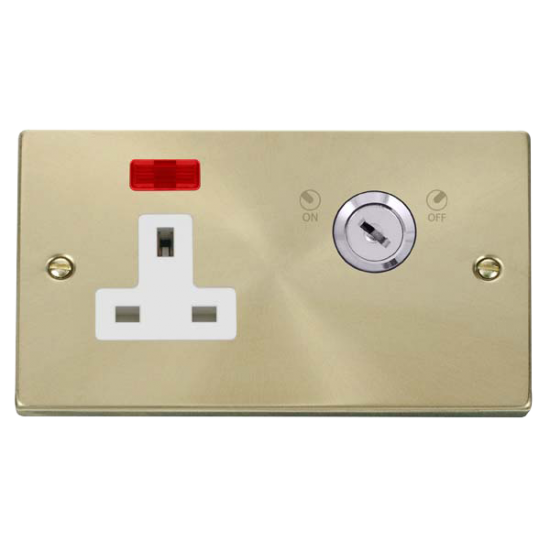 VPSB675WH Deco 13A 1 Gang DP Key Lockable Socket W