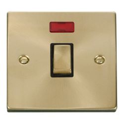 VPSB723BK Deco 20A 1 Gang DP 'Ingot' Switch + Neon