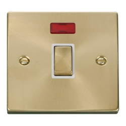 VPSB723WH Deco 20A 1 Gang DP 'Ingot' Switch + Neon