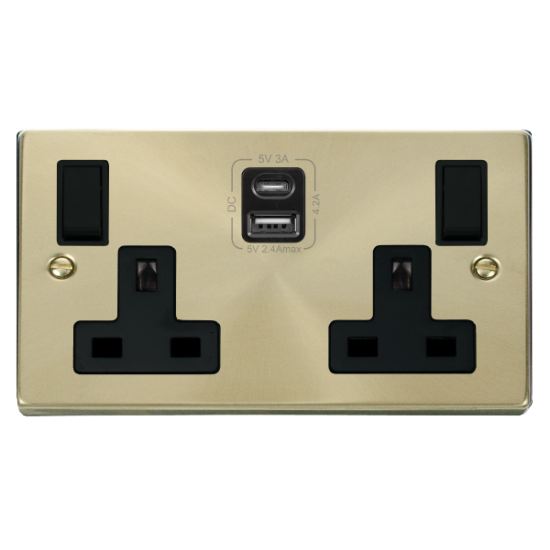 VPSB786BK Deco 2G 13A SW SKT 4.2A A&C USB VPSB BK