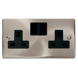 VPSC036BK Deco 2 Gang 13A DP Switched Socket Outle