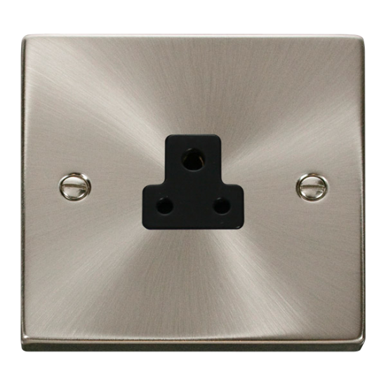 VPSC039BK Deco 2A Round Pin Socket Outlet - Black