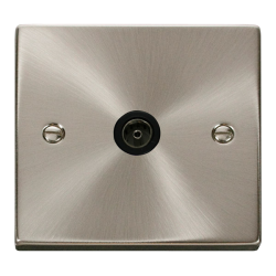 VPSC065BK Deco Single Coaxial Socket Outlet - Blac
