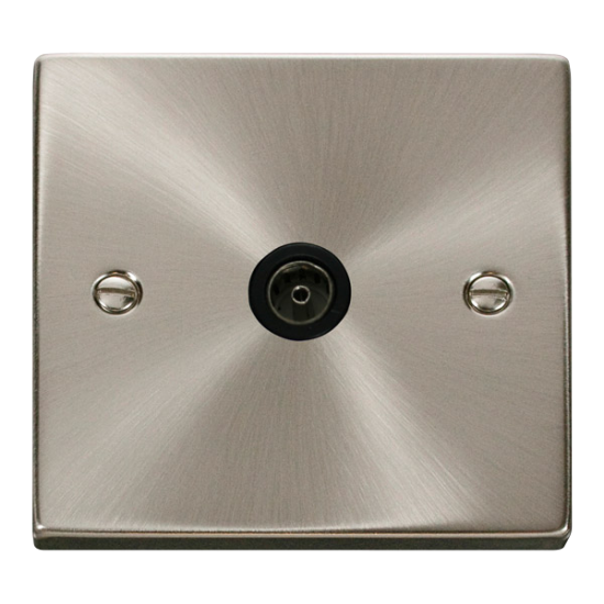 VPSC065BK Deco Single Coaxial Socket Outlet - Blac