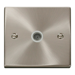 VPSC065WH Deco Single Coaxial Socket Outlet - Whit