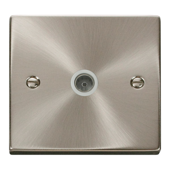 VPSC065WH Deco Single Coaxial Socket Outlet - Whit