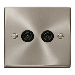 VPSC066BK Deco Twin Coaxial Socket Outlet - Black