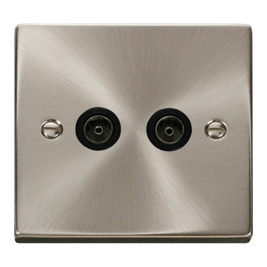 VPSC066BK Deco Twin Coaxial Socket Outlet - Black