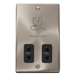 VPSC100BK Deco Dual Voltage Shaver Socket Outlet 1