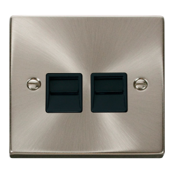 VPSC121BK Deco Twin Telephone Socket Outlet Master