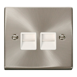 VPSC121WH Deco Twin Telephone Socket Outlet Master