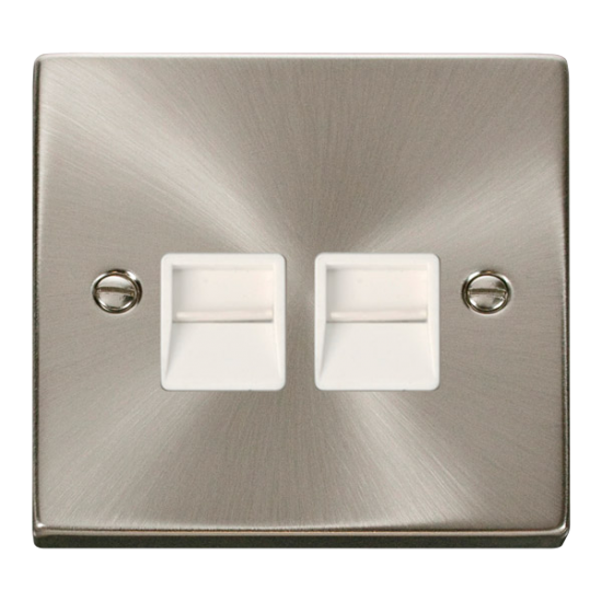 VPSC121WH Deco Twin Telephone Socket Outlet Master