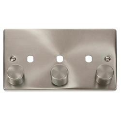 VPSC153PL Deco 3 Gang Double Dimmer Plate & Knobs