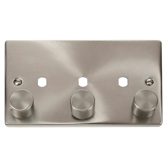 VPSC153PL Deco 3 Gang Double Dimmer Plate & Knobs