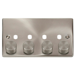 VPSC154PL Deco 4 Gang Double Dimmer Plate & Knobs