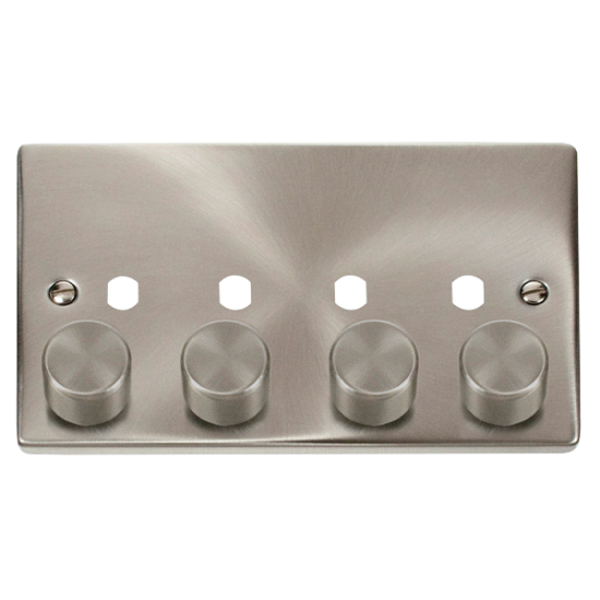 VPSC154PL Deco 4 Gang Double Dimmer Plate & Knobs